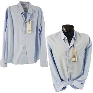 Routine Men’s Slim Fit Blue Button Front Long Sleeve Shirt – Size 2XL NWT